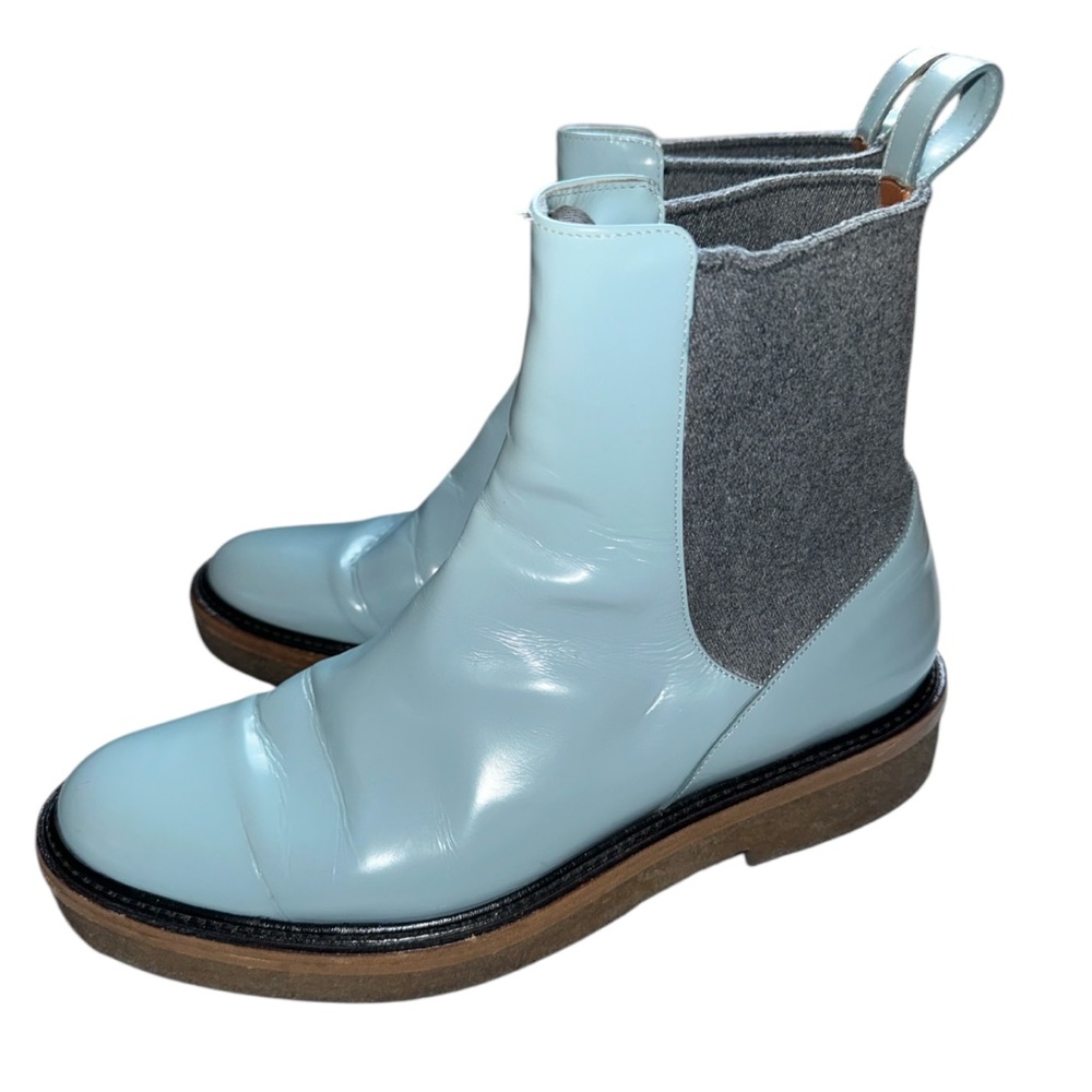 DRIES VAN NOTEN Rare Light Blue Chelsea Style Boots